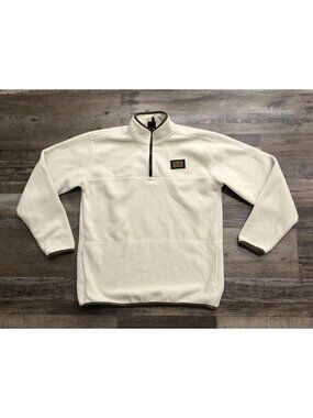 Hurley Mens Small Beige 1/4 Zip Long Sleeve Sweater Pullover